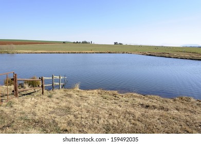 Irrigation Dam On A Farm In The Kwazulu Natal Midlands, Nottingham Road, South Africa