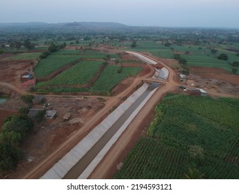 Irrigation Water Canal In Rural Part Of India