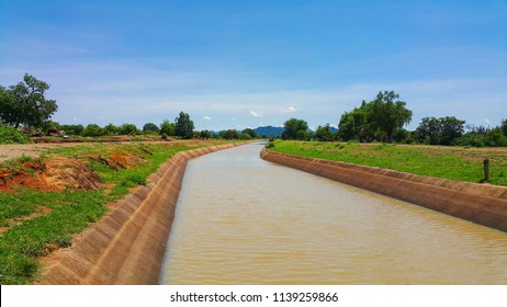 Irrigation water canal to Triangle sugar estate in Chiredzi, Zimbabwe 
