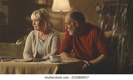 Irritated Aged Husband Blaming Upset Wife Stock Photo 2135850917 ...