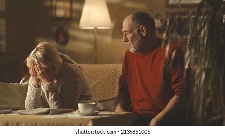 Irritated Aged Husband Blaming Upset Wife Stock Photo 2135851005 ...