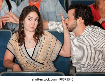 Irritated Girlfriend Stops Misbehaving Boyfriend In Theater