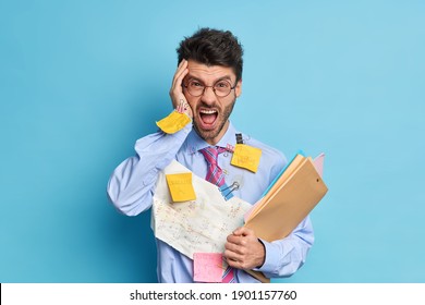 Irritated Office Worker Exclaims Anger Being Stock Photo 1901157760 ...