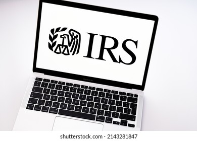 IRS Logo Seen On The Laptop. Selective Focus. Concept. Stafford, United Kingdom, April 5, 2022