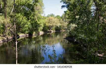 Irtysh river backwater in the Park. Parkland.   - Shutterstock ID 1416340928