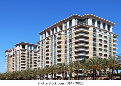 IRVINE, CA- CIRCA AUGUST 2015:  High Rise Luxury Residential Units (condos And Apartments) In This Southern California Suburb.