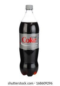 IRVINE, CA - JANUARY 11, 2013: A 1.25 Liter bottle of Diet Coke. Introduced in the US on August 9, 1982, it was the first new brand since 1886 to use the Coca-Cola trademark.
