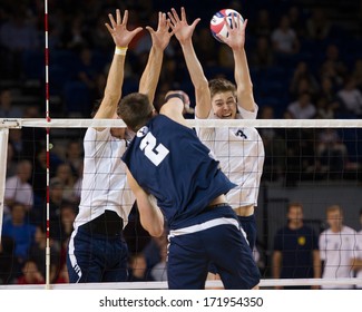 IRVINE, CA - JANUARY 17: The Brigham Young University Men's Volleyball Team Competes With The University Of California - Irvine At The Bren Events Center In Irvine, CA On January 17, 2014