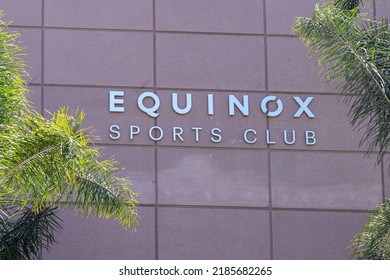 Irvine, CA, USA - July 10, 2022: Close Up Of Equinox Sports Club Sign On The Building In Irvine, CA, USA. Equinox Group Is An American Luxury Fitness Company. 