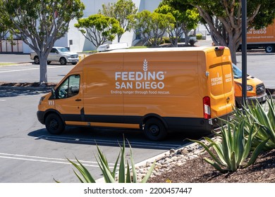 Irvine, CA, USA - July 9, 2022: A Feeding San Diego Van Is Shown In Irvine, CA, USA On July 9, 2022. Feeding San Diego Is A  Non-profit Organization On A Mission To End Hunger Through Food Rescue.