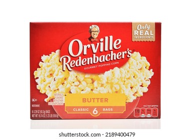 IRVINE, CALIFORNIA - 12 AUG 2022: A 6 Count Package Of Orville Redenbachers Microwave Popcorn With Butter.