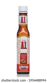 IRVINE, CALIFORNIA - 12 NOV 2020: A Bottle Of A1 Thick And Hearty Steak Sauce. 