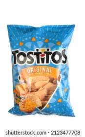 IRVINE, CALIFORNIA - 14 FEB 2022: A Bag Of Tostitos Corn Chips Original Restaurant Style