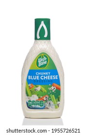 IRVINE, CALIFORNIA - 16 MAY 2020: A Bottle Of Wishbone Chunky Blue Cheese Dressing.