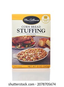 IRVINE, CALIFORNIA - 21 NOV 2021: A 12 Ounce Box Of Mrs. Cubbisons Corn Bread Stuffing.