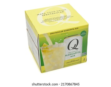 IRVINE, CALIFORNIA - 23 JUN 2022: A Four Pack Of Q Spectacular Margarita Mix.