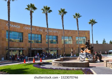 IRVINE, CALIFORNIA - 5 OCT 2019: Building At The Orange County Fire Authority Headquarters (OCFA) During Their Annual Open House.