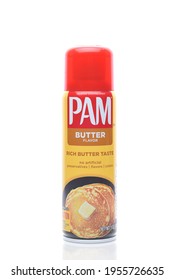 IRVINE, CALIFORNIA - 8 APRIL 2020: A Can Of Pam Butter Flavor Cooking Spray. 