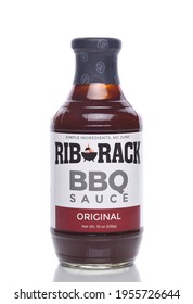 IRVINE, CALIFORNIA - 8 APRIL 2020: A Bottle Of Rib Rack BBQ Sauce, Original Flavor. 