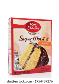 IRVINE, CALIFORNIA - AUGUST 14, 2019: A Box Of Betty Crocker Super Moist Yellow Cake Mix. 