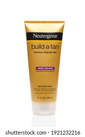 IRVINE, CALIFORNIA - AUGUST 20, 2019: A 6.7 Ounce Tube Of Neutrogena Build-a-tan, Gradual Sunless Tan Lotion. 