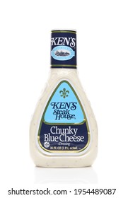 IRVINE, CALIFORNIA - AUGUST 26, 2019: A Bottle Of Kens Steak House Chunky Blue Cheese Salad Dressing.