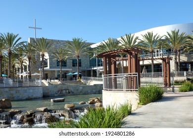 IRVINE, CALIFORNIA - SEPT 7, 2019: Mariners Church Baptistery and Worship Center, a non-denominational, Christian Church located in central Orange County.