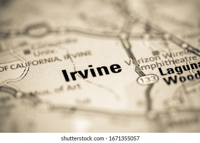 Irvine. California. USA on a geography map