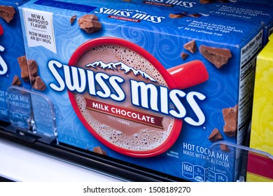 Irvine, California/United States - 08/09/2019: A Box Of Swiss Miss Milk Chocolate Instant Hot Cocoa Mix