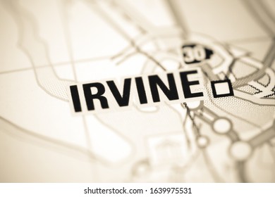 Irvine on a geographical map of UK
