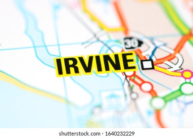 Irvine on a geographical map of UK