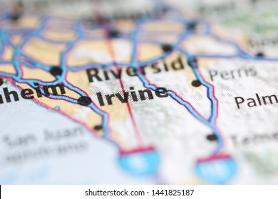 Irvine on a geographical map of USA