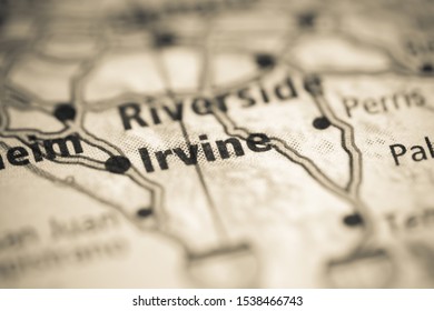 Irvine on a geographical map of USA