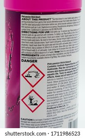 Irvine, Scotland, UK - April 18, 2020:  One Bottle Of Asda Branded Thick Bleach In Recyclable Plastic Bottle And Cap. Rear Label Contains Relevant Medical Information And Danger  Symbols.