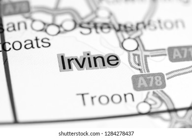 Irvine. United Kingdom on a map