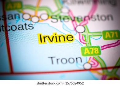Irvine. United Kingdom on a map
