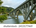 Isaac Lee Patterson Bridge across the Rogue River at Gold Beach, Oregon