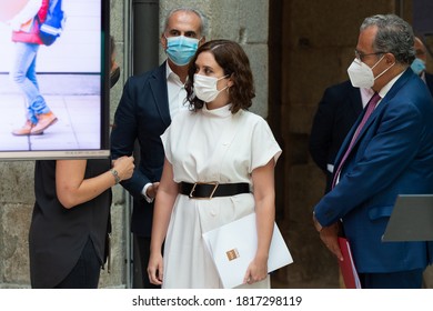 Isabel Díaz Ayuso, President Of The Community Of Madrid And Enrique Ruiz Escudero, Secretary Of Health Of The Community Of Madrid During Press Conference. Madrid, September 2, 2020.