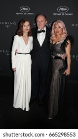 Isabelle Huppert, Francois-Henri Pinault, Salma Hayek At The Women In Motion Awards Dinner  For At The 70th Festival De Cannes.May 21, 2017 Cannes, France
