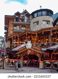 Ischgl, Austria - July 25, 2022: After Ski Bar And Restaurant Kuhstall