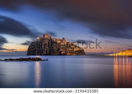 Ischia, Italy coastal landscape in the early morning.