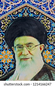 ISFAHAN, IRAN - SEPTEMBER 1: Ayatollah Khamenei At 1 September, 2018 At Isfahan, Iran. Ayatollah Khamenei Is The Present Supreme Leader Of Iran.