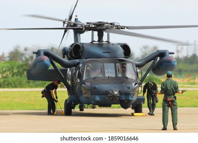 Ishikawa, Japan - September 23, 2007:Japan Air Self-Defense Force Sikorsky UH-60J Black Hawk Search And Rescue Helicopter.