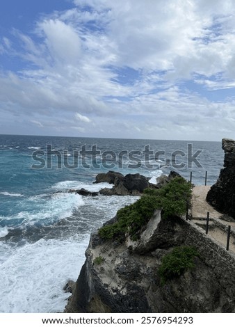Similar – Image, Stock Photo Majestic cliffs at Playa de las Catedrales beach in Spain