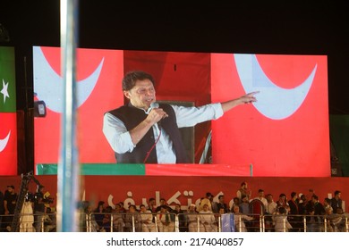 ISLAMABAD, PAKISTAN - July 2, 2022 - Cricketer Turned Politician Imran Khan Chairman Of Pakistan Tehreek Insaf PTI Political Gathering In Islamabad, Pakistan
