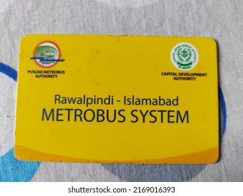 ISLAMABAD, PAKISTAN - June 18,2022: Price Of Getting A New Metro Bus Card Is Now Rs 200