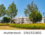 Islamabad Pakistan Secretariat Picturesque Breathtaking View at Constitution Avenue on a Sunny Blue Sky Day