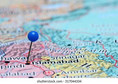 Islamabad Pinned On A Map Of Asia 