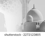 An Islamic background for a mosque in gray, a background for Ramadan. Social media posts .Muslim Holy Month Ramadan Kareem 
