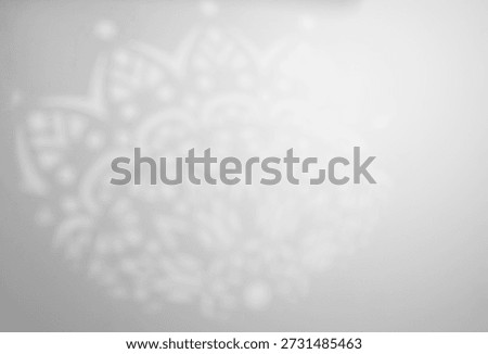 Islamic Pattern on Grey Background.Abstract Arab Shadow Light on White Wall for Ramadan Background.Greeting card Traditional Ornament, Islamic Design Mandala Pattern,Muslim Backdrop form Window Light 